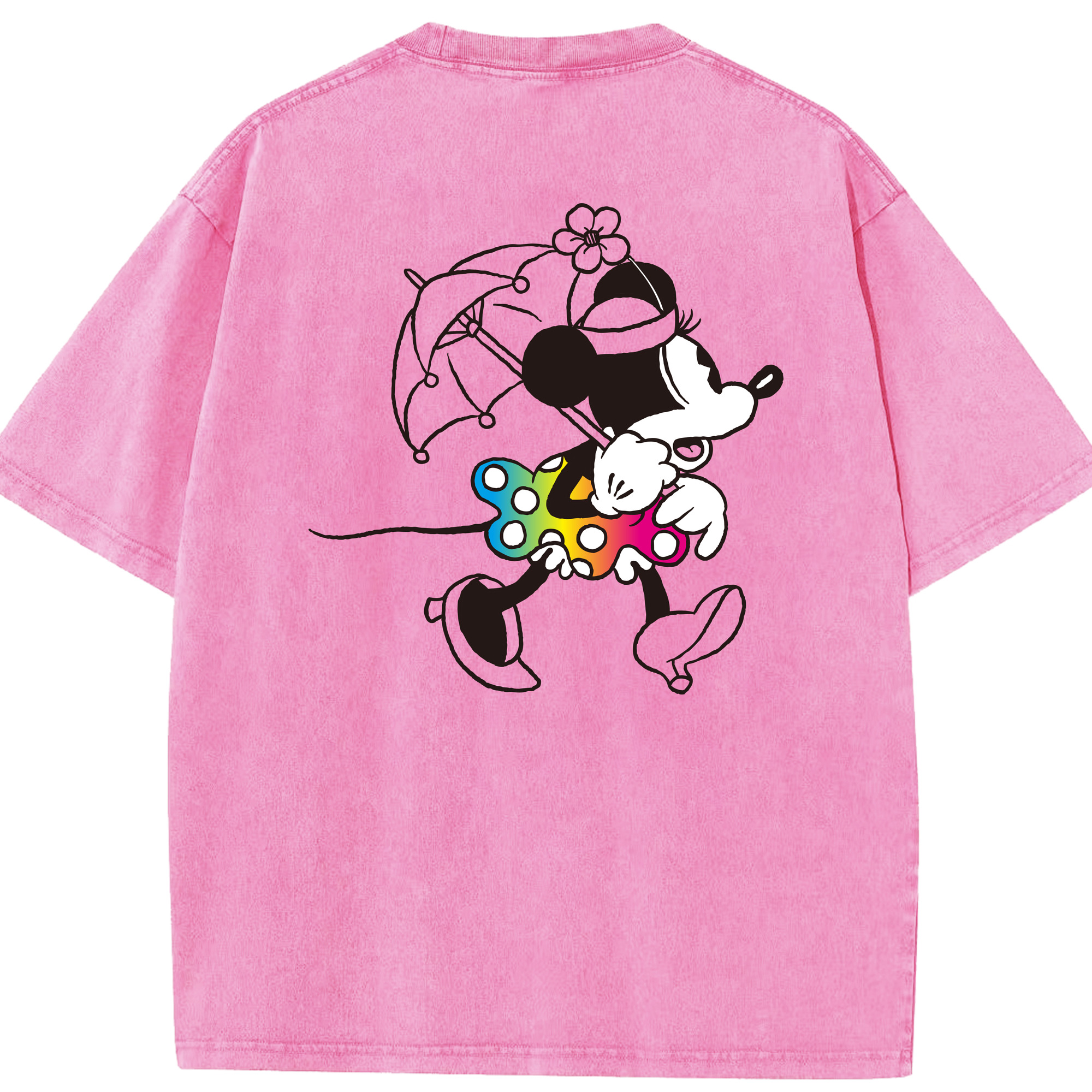 （画像用） ミッキーマウス Mickey Mouse 綿100% ヴィンテージ風 半袖Tシャツ（背面プリント）